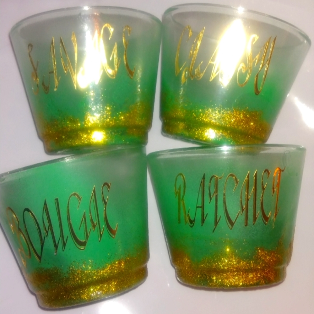 4 pc Quadruple shot glasses. Savage, classy, bougie ratchet